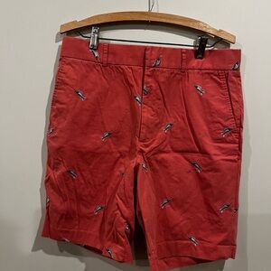 Men’s J.McLaughlin Coral Shorts with Embroidered Swordfish Pattern